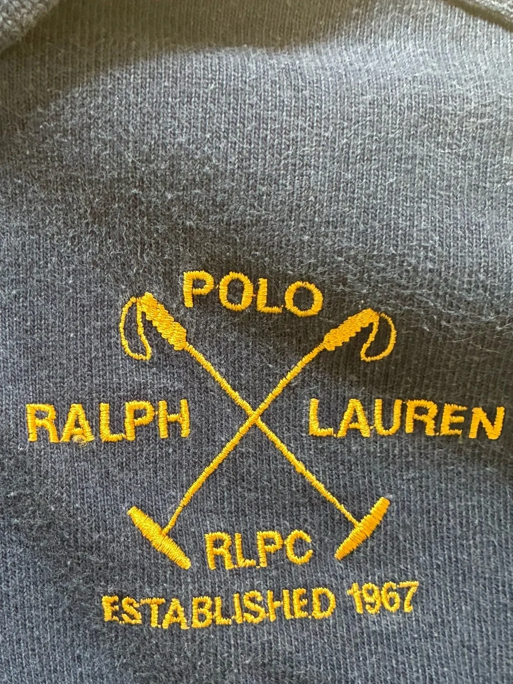 Vintage Polo by Ralph Lauren Navy Padded Rugby Polo